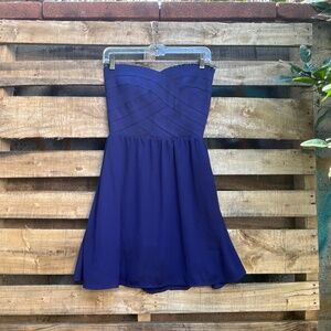 H&M Strapless Navy Fit & Flare Dress